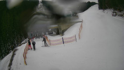 Modrá sjezdovka - dojezd k lanové dráze