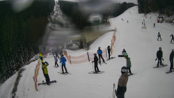 Modrá sjezdovka - dojezd k lanové dráze