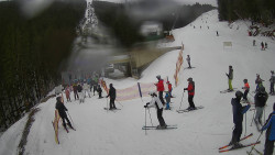 Modrá sjezdovka - dojezd k lanové dráze