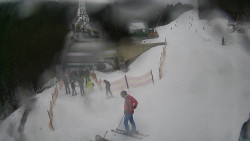 Modrá sjezdovka - dojezd k lanové dráze