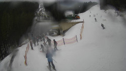 Modrá sjezdovka - dojezd k lanové dráze