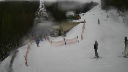 Modrá sjezdovka - dojezd k lanové dráze