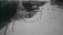 Modrá sjezdovka - dojezd k lanové dráze