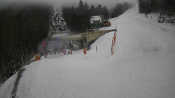 Modrá sjezdovka - dojezd k lanové dráze