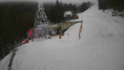 Modrá sjezdovka - dojezd k lanové dráze