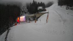 Modrá sjezdovka - dojezd k lanové dráze