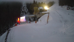 Modrá sjezdovka - dojezd k lanové dráze