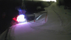 Modrá sjezdovka - dojezd k lanové dráze