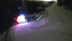 Modrá sjezdovka - dojezd k lanové dráze