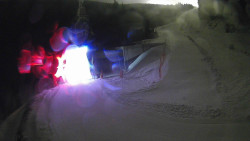 Modrá sjezdovka - dojezd k lanové dráze