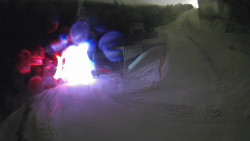 Modrá sjezdovka - dojezd k lanové dráze