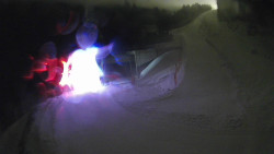 Modrá sjezdovka - dojezd k lanové dráze