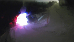 Modrá sjezdovka - dojezd k lanové dráze