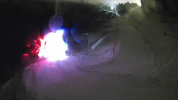 Modrá sjezdovka - dojezd k lanové dráze