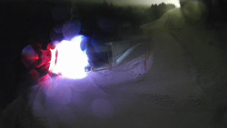 Modrá sjezdovka - dojezd k lanové dráze