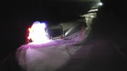 Modrá sjezdovka - dojezd k lanové dráze