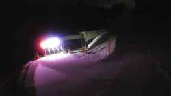 Modrá sjezdovka - dojezd k lanové dráze