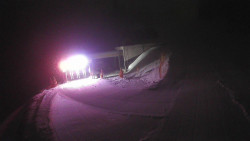 Modrá sjezdovka - dojezd k lanové dráze