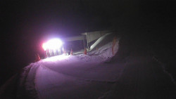 Modrá sjezdovka - dojezd k lanové dráze