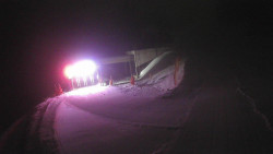 Modrá sjezdovka - dojezd k lanové dráze