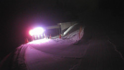 Modrá sjezdovka - dojezd k lanové dráze