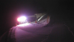 Modrá sjezdovka - dojezd k lanové dráze