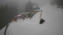 Modrá sjezdovka - dojezd k lanové dráze