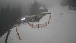 Modrá sjezdovka - dojezd k lanové dráze