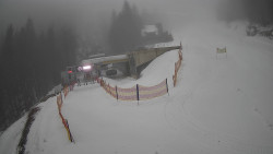 Modrá sjezdovka - dojezd k lanové dráze