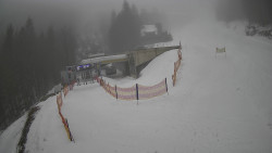 Modrá sjezdovka - dojezd k lanové dráze