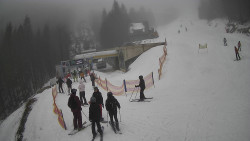 Modrá sjezdovka - dojezd k lanové dráze