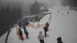 Modrá sjezdovka - dojezd k lanové dráze