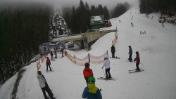 Modrá sjezdovka - dojezd k lanové dráze