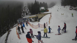 Modrá sjezdovka - dojezd k lanové dráze