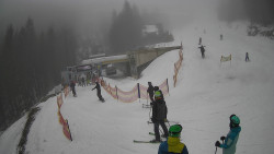 Modrá sjezdovka - dojezd k lanové dráze