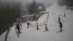 Modrá sjezdovka - dojezd k lanové dráze