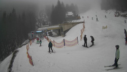 Modrá sjezdovka - dojezd k lanové dráze