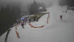 Modrá sjezdovka - dojezd k lanové dráze