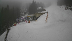 Modrá sjezdovka - dojezd k lanové dráze