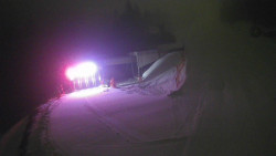 Modrá sjezdovka - dojezd k lanové dráze