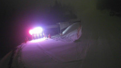 Modrá sjezdovka - dojezd k lanové dráze