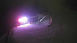 Modrá sjezdovka - dojezd k lanové dráze