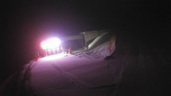 Modrá sjezdovka - dojezd k lanové dráze