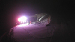 Modrá sjezdovka - dojezd k lanové dráze