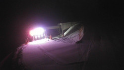 Modrá sjezdovka - dojezd k lanové dráze