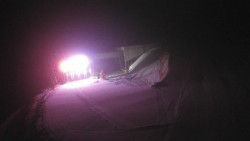 Modrá sjezdovka - dojezd k lanové dráze