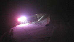 Modrá sjezdovka - dojezd k lanové dráze