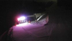 Modrá sjezdovka - dojezd k lanové dráze