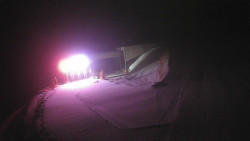 Modrá sjezdovka - dojezd k lanové dráze