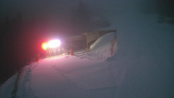 Modrá sjezdovka - dojezd k lanové dráze